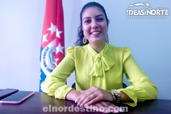 La presidente de la Junta Municipal de Pedro Juan Caballero es la licenciada Larissa Paola Winckler, representante de la juventud y de la mujer, con un gran carisma, mucha preparación académica y gran experiencia política. (Foto: Diego Lozano para Ideas del Norte Consultora Publicitaria).