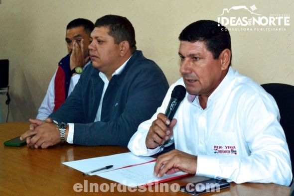 El candidato oficial de la Lista 1 Julio Vega Dávalos expuso sus propuestas relativas al tránsito, infraestructura, educación y seguridad, prometiendo potenciar a la capital del departamento de Amambay. (Foto: Diego Lozano para Ideas del Norte Consultora Publicitaria).