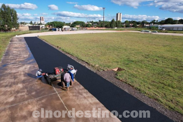 La primera pista oficial de atletismo homologada por la Confederación Nacional en Mato Grosso do Sul está localizada en el terreno de la antigua estación ferroviaria. (Foto: Dirección de Comunicaciones de la Municipalidad de Ponta Porã).