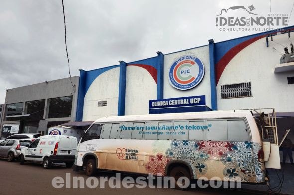 Si bien la principal función de las cinco clínicas de Universidad Central del Paraguay es dar atención médica básica y provisión de medicamentos, también se hacen campañas de recolección de sangre. (Foto: Diego Lozano para Ideas del Norte Consultora Publicitaria).