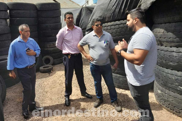 Municipalidad de Pedro Juan Caballero interviene en locales de acopio de neumáticos para prevenir Dengue, Zika y Chikungunya