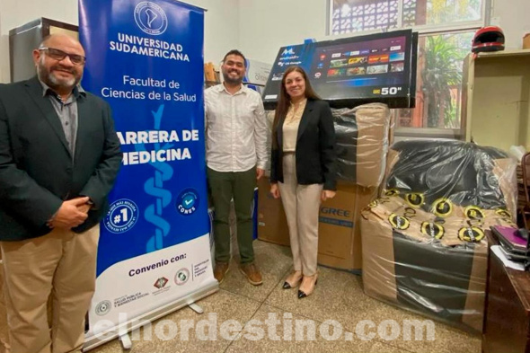 Hospital Regional de Salto del Guairá beneficiado por entrega de bienes e insumos realizada por Universidad Sudamericana