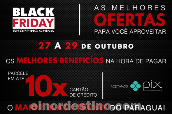 Promoción “Black Friday” con precios rebajados en Shopping China de Pedro Juan Caballero desde el 27 hasta el 29 de Octubre