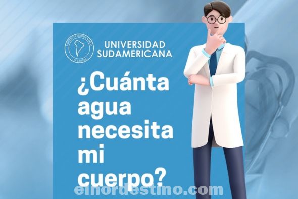 Universidad Sudamericana explica la cantidad de agua que se necesita de acuerdo a su peso para hidratarse de manera correcta