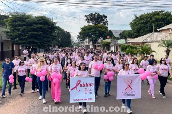 Principales autoridades de Pedro Juan Caballero acompañaron Caminata Rosa por el Día de la Lucha Contra el Cáncer de Mama