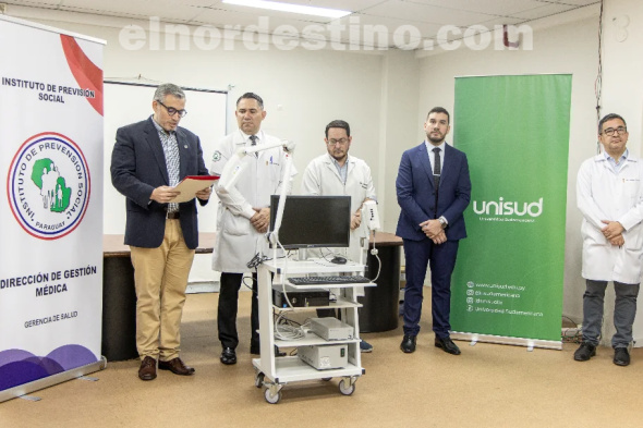Este avance tecnológico consistente de un moderno equipo de Electroencefalógrafo permitirá fortalecer el sistema de salud y garantizar el bienestar de todos los asegurados del Hospital Central del Instituto de Previsión Social. (Foto: Gacetilla de Prensa de UNISUD).