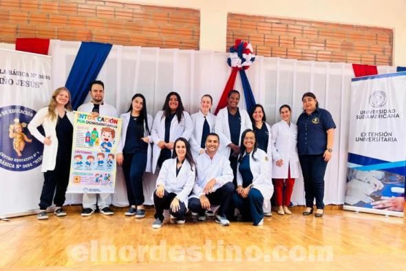 La actividad “Intoxicación por Domisanitarios y sus Impactos en la Salud” concluyó con un desayuno saludable, reafirmando nuestro compromiso integral con la promoción de la salud y la prevención desde una mirada educativa y comunitaria. (Foto: Gacetilla de Prensa de Universidad Sudamericana).