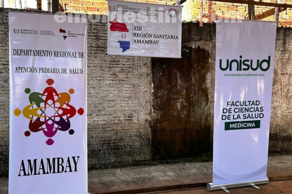 El Grupo de Extensión Universitaria de UNISUD ofreció atención a la comunidad de Pedro Juan Caballero consistente en vacunación, toma de Papanicolaou, y toma de Prueba del Antígeno Prostático Específico (PSSA). (Foto: Gacetilla de Prensa de UNISUD).