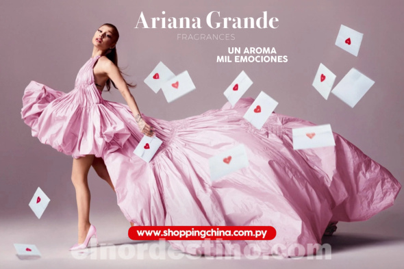 Promo “Un Aroma, Mil Emociones” en el e-commerce de Shopping China con fragancias de la marca Ariana Grande